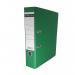 The image shows a pack of 10 green lever arch files with a filing capacity of 70mm. Each file has a spine label for easy identification. These CTS lever arch files are A4 size and ideal for organizing and storing documents.