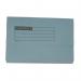 A pack of 50 CTS Document Wallets Foolscap, made of 220gsm sturdy Manilla material. The wallets are in a bold blue color and feature a half flap closure. Perfect for organizing and protecting important documents.