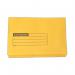 The photo shows a stack of document wallets in bright yellow color. Each wallet is made of 280gsm manilla material and has a full flap for secure closure. This pack contains 50 wallets specifically designed for foolscap size documents. These wallets are labelled with the product name and code 00ST2210.