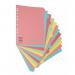 A4 Manilla Subject Dividers 12 Part Assorted Alternating Pastel Colours with Blank Tabs 00ST4502