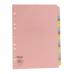 A4 Manilla Subject Dividers 20 Part Assorted Alternating Pastel Colours with Blank Tabs 00ST4504