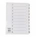 This picture features a set of 10 numerically marked CTS Numbered Dividers, ranging from 1-10. The dividers are multi-punched and have Mylar reinforced holes for durability. The set also includes a front index sheet for easy organization.