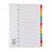 This photo shows a set of CTS numbered dividers. The index consists of 12 tabs, each with a different color and number. The A4 size dividers are made of white Mylar and are reinforced for durability. They are multi-punched for easy insertion into various binders or folders.