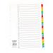 This picture features a set of CTS A-Z dividers with reinforced white Mylar and multi-colored lettered tabs. The dividers are A4 size and have a multi-punched strip for easy organization. Perfect for labeling and sorting documents alphabetically from A to Z.