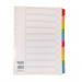 A4 Index Dividers 10-Part White Card Mylar reinforced Multi-punched strip with Blank Multi-Colored Tabs 00ST4525