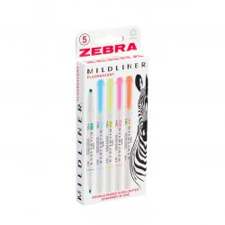 Zebra MILDLINER 5 Pack Fluorescent 02597