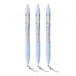 Zebra Z-GRIP Smooth Glam Black Ink Ballpoint Pens Blue Marble Pack of 3 02756
