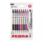Z-Grip Retractable Ballpoint Pen 1mm Tip Assorted Ink Pack of 8 02773