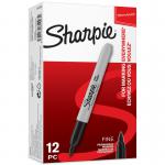 Permanent Markers Sharpie Permanent Marker Fine Tip 0.9mm Line Black Pack of 12 100081