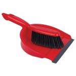 Dustpan and Brush Set Soft Bristle Red (1) 