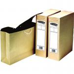In the photo, there are 25 Bankers Box Earth Storage Bags, each measuring 101x356x254mm, neatly packed together. The bags have a brown earthy color and feature the Bankers Box logo. They seem sturdy and suitable for storing documents or other items.