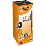 BIC M10 Clic Retractable Medium 10mm Black Pack of 50 1199190125