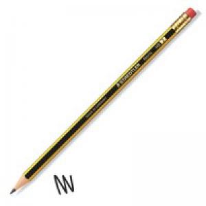 STAEDTLER Noris 122HB Rubber Tip Pencil Pack of 12 122-HB