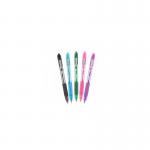 Z-Grip Smooth Retractable Ballpoint Pen 1 Black, 1 Blue, 1 Pink, 1 Green, 1 Violet Ink Pack of 5 12427