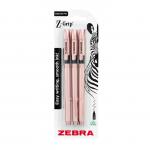 Z-GRIP Smooth Black Ink Ballpoint Pens Rose Gold Pack of 3 12582