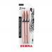 Z-GRIP Smooth Black Ink Ballpoint Pens Rose Gold Pack of 3 12582