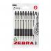 Zebra Z-Grip Retractable Ballpoint Pen 1mm Tip Black Pack of 8 12771