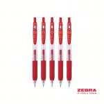 Zebra Eco SARASA Gel Retractable Rollerball CLIP 0.7mm Pen Red Ink - Pack of 12 14323