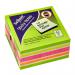 FSC Green Rainbow NeonMix Sticky Notes 450 sheet Cube- 1 Cube 15760