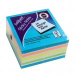 FSC Blue Rainbow NeonMix Sticky Notes 450 sheet Cube- 1 Cube 15847