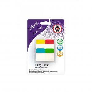 Snopake Filing Index Tabs Assorted - 80 tabs- 12 BCards 15882