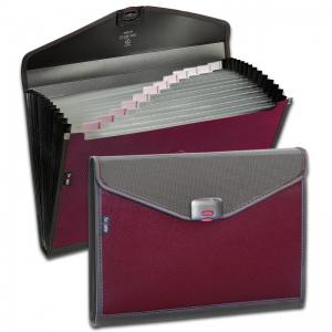 Snopake Zeon Organiser 13 part Foolscap Ruby- 1 Organiser 15895