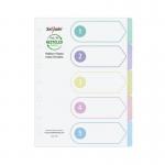 GRS ReBorn Index Dividers - 5 Part A4 Pastel Asstd- 5 Files 15927