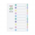 GRS ReBorn Index Dividers - 10 Part A4 Pastel Asstd- 5 Files 15928