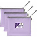 EVA Pastel Mesh HC A5 Zippa Bag - Purple- 3 Bags 15935