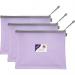 EVA Pastel Mesh HC Foolscap Zippa Bag - Purple- 3 Bags 15936
