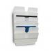 In the image, a set of durable literature holders from FLEXIPLUS can be seen. The holders are designed for A4 landscape documents and are colored in white. They have a sleek and modern look, with a sturdy and flexible construction that allows for easy storage and display of documents.