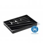 A photograph of Durable Drawer Organisers Durable IDEALBOX Pen Cup Charcoal shows a sleek and modern desk accessory. Made of durable material, it features a charcoal color and is designed to store pens and pencils in an organized manner.
