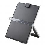 The Fellowes Copyholders Workstation Document Holder 21106 is a compact and sturdy desk accessory. Made of durable plastic, it features an adjustable clip to hold documents in place. The base also has feet to keep it securely in place and prevent slipping. The clean design and neutral color make it a versatile addition to any workspace.