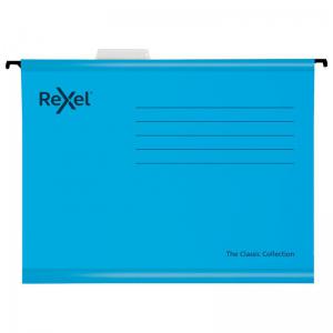 Rexel Classic Foolscap Reinforced Suspension File 390mm Blue 25