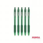 Zebra Z-Grip Smooth Retractable Ballpoint Pen Green Ink - Pack of 12 22564