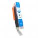 This photo shows a sleek, slim ink cartridge in a vibrant cyan color. Its label reads AC Ink Cartridges Compatible Canon CLI-571XLC Hi Yield in bold lettering. The cartridge appears to be in perfect condition, ready to provide quality printing for any project.