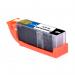 The photograph captures a black ink cartridge, PGI-580PGBK XXL, from AC Ink Cartridges. It features an extra high yield and a pigmented black ink. The cartridge is compatible with Canon printers and its model number is 1970C001.