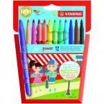 Stabilo Power Felt Tip Pens Assorted Wallet (12) 280/12-01