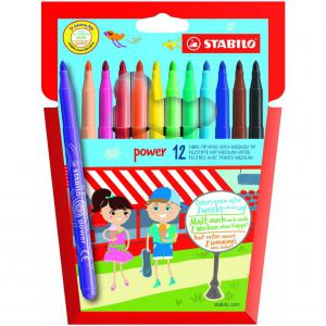 Stabilo Power Felt Tip Pens Assorted Wallet 12 28012-01