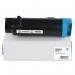The image shows a set of AC ink cartridges in cyan, compatible with Dell printers. They are labeled as extra high capacity and have the model number 28112825.