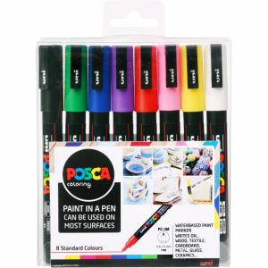 Uni-ball Posca PC-3M Paint Markers Fine Assorted Pack of 8 302331215