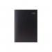 The image features a sleek black Tallon A4 diary with 2026 week to view pages. The diary is open to a weekly spread for easy planning and organization. The pages are lined and the cover is embossed with the brands logo.