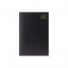 The photograph shows a black Tallon A4 diary for the year 2026, with a day per page layout. The pages are split between Saturday and Sunday, making it easy to plan your weekend. The diary is sleek and professional, with plenty of room to keep you organized throughout the year.