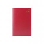 The image shows a red A4 diary with the words Tallon A4 Diaries A4 2026 Day a Page Diary printed in the center. The layout is split for Saturday and Sunday, with clear lines separating each day. The pages are neatly bound and the cover looks sleek and professional. Dates and months are clearly marked on each page.