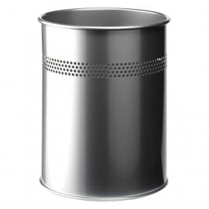 Durable Perforated Waste Bin 15L Silver 330023