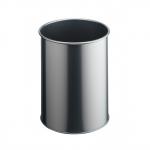 Durable Metal Waste Bin 15L Silver 330123