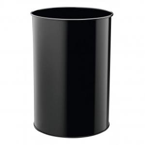 Durable Metal Waste Bin 30L Black 330301