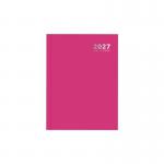 The photo shows a bright pink casebound A5 diary with a day a page layout for the year 2026. The cover reads Tallon A5 Diaries in bold font. The pages are lined and have ample space for writing appointments and notes. The diary appears well-structured and compact.