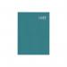 This photograph showcases a vibrant Bright Teal Tallon A5 diary from 2026, with a day per page layout. The casebound design adds a touch of elegance to the diary, making it a perfect companion for organizing your daily schedule.