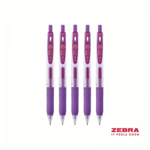 Zebra Eco SARASA Gel Retractable Rollerball CLIP 0.7mm Pen Violet Ink
